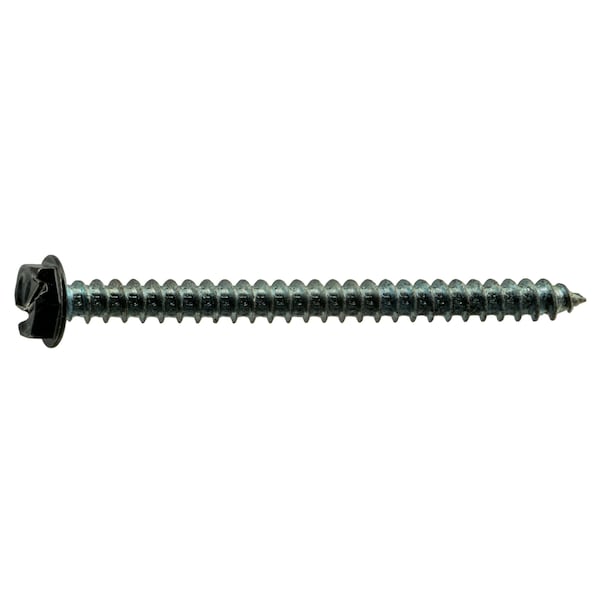 Midwest Fastener Sheet Metal Screw, #10 x 2-1/2 in, Painted Steel Flange Hex Head Slotted Drive, 12 PK 37955 - main